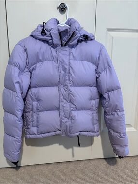 Lilac Puffer Jacket with Hood